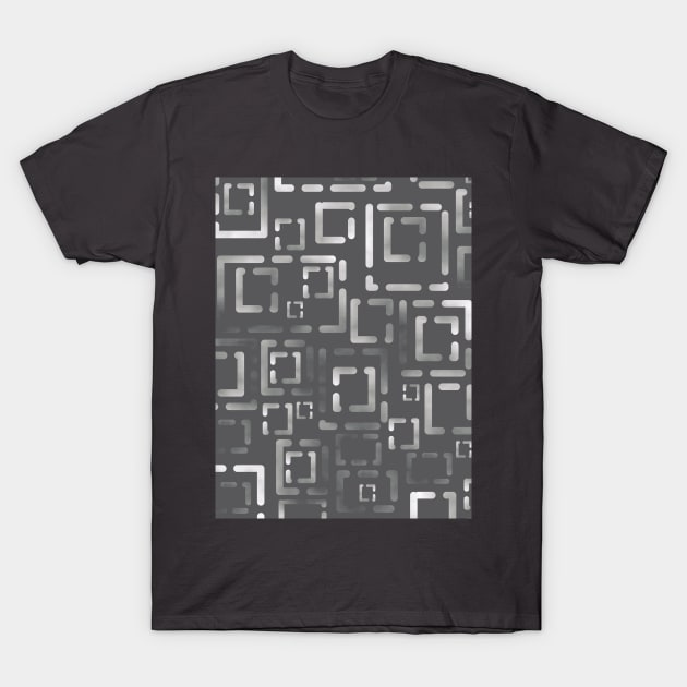 Blocks Greys on Grey 5748 T-Shirt by ArtticArlo